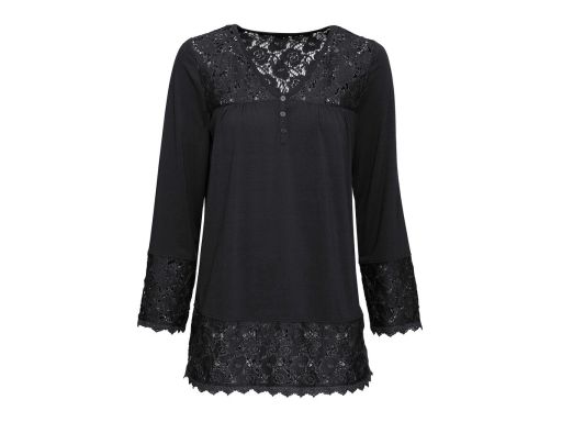 B.P.C Czarna bluzka z koronką ^32/34