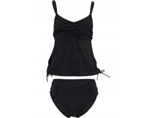 B.P.C czarne tankini na fiszbinach marszczenia figi w komplecie r.44(8