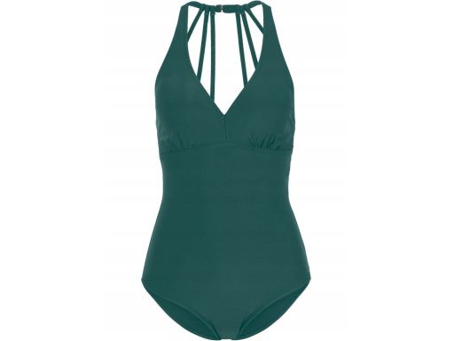 B.P.C zielony kostium kąpielowy z ozdobnymi paskami na plecach r.40