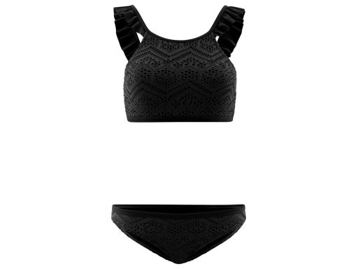 B.P.C białe bikini ażurowe z biustonoszem bustier i figami r.42