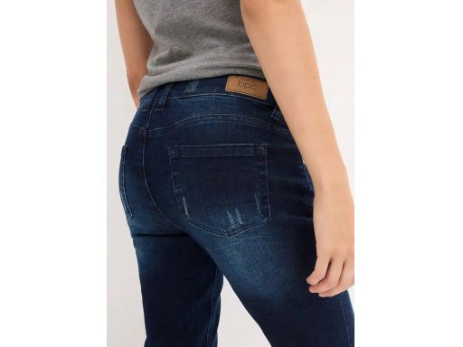 B.P.C ciążowe jeansy skinny ciemne z przetarciami 38.