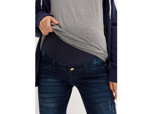 B.P.C ciążowe jeansy skinny ciemne z przetarciami 38.