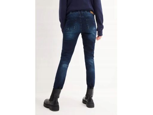 B.P.C ciążowe jeansy skinny ciemne z przetarciami 38.