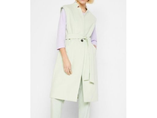 B.P.C długa kamizelka flauszowa pistacjowa r.42