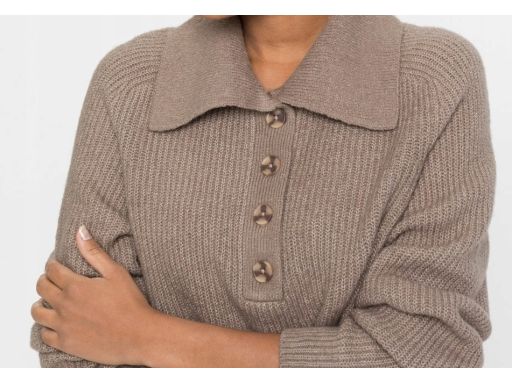 B.P.C brązowy sweterek z kołnierzykiem 44/46