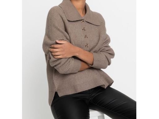 B.P.C brązowy sweterek z kołnierzykiem 44/46