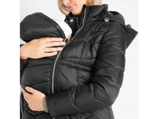 B.P.C kurtka ciążowa z panelem na dziecko przejściowa czarna pikowana