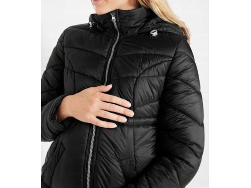 B.P.C kurtka ciążowa z panelem na dziecko przejściowa czarna pikowana