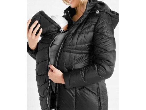 B.P.C kurtka ciążowa z panelem na dziecko przejściowa czarna pikowana