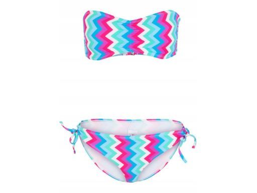 B.P.C bikini z kolorowym wzorem bandeau z figami 40.