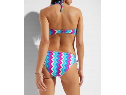 B.P.C bikini z kolorowym wzorem bandeau z figami 40.