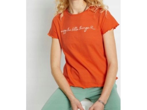 B.P.C t-shirt damski pomarańczowy z napsem 48/50