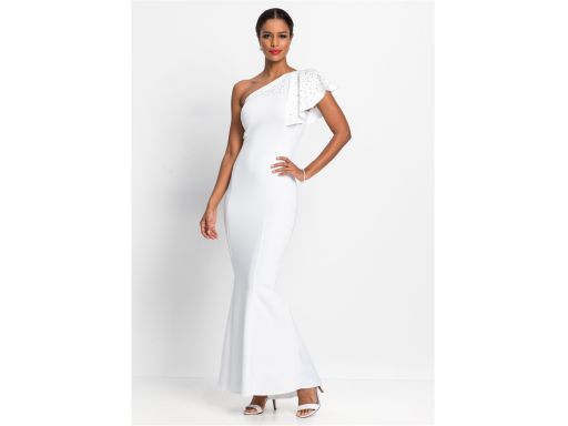 B.P.C biała długa sukienka z dżetami r.36/38