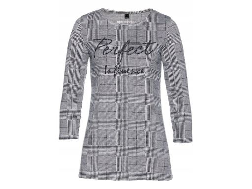B.P.C bluzka damska rękaw 3/4 szara w kratę ^40/42