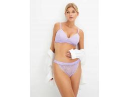 B.P.C biustonosz usztywniany bez fiszbin koronkowy fioletowy r.85B