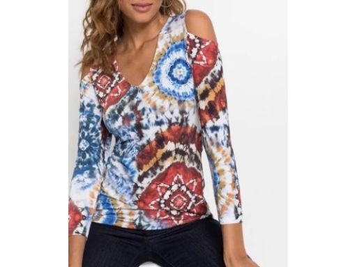 B.P.C bluzka z nadrukiem odkryte ramiona 32/34