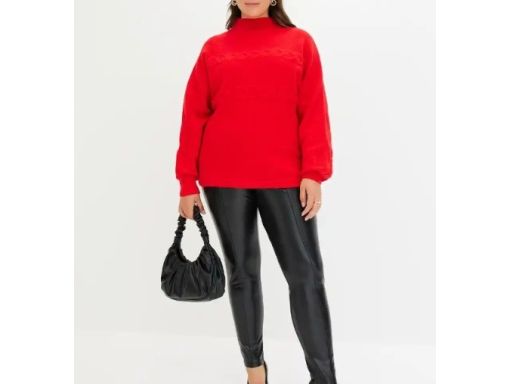 B.P.C legginsy czarne z eko skóry imitującej skórę krokodyla 36/38.