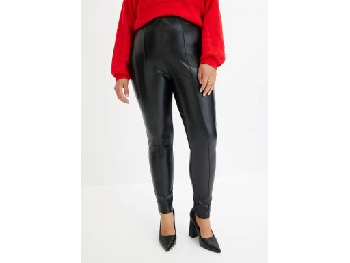B.P.C legginsy czarne z eko skóry imitującej skórę krokodyla 36/38.