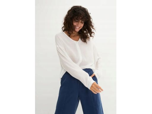 B.P.C bluzka kreszowana śmietankowa luźniejsza koszulowa ^36