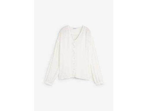 B.P.C bluzka kreszowana śmietankowa luźniejsza koszulowa ^36