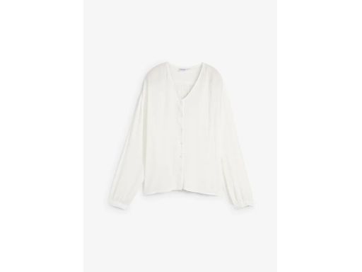 B.P.C bluzka kreszowana śmietankowa luźniejsza koszulowa ^36