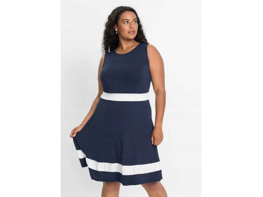 B.P.C sukienka granatowo-biała z wiskozy ^52/54