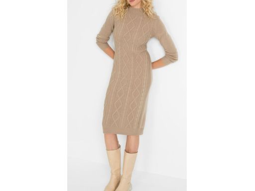 B.P.C dzianinowa sukienka beżowa midi ^36/38
