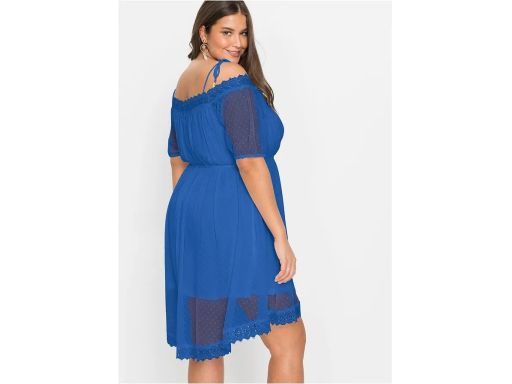B.P.C niebieska sukienka z koronką asymetryczna dłuższy tył 34.