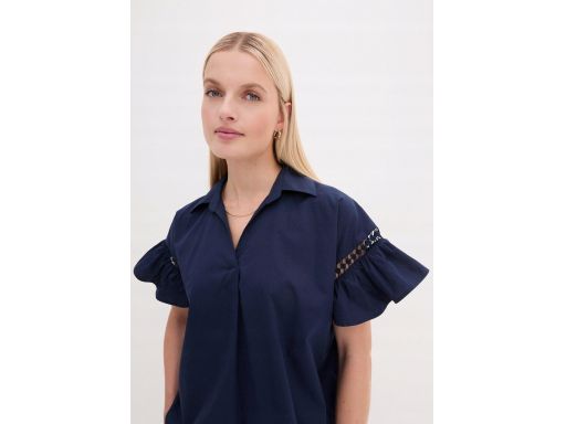 B.P.C bluzka granatowa z koronką 36.