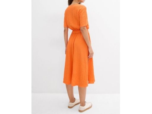 B.P.C sukienka midi pomarańczowa krepowana 54.