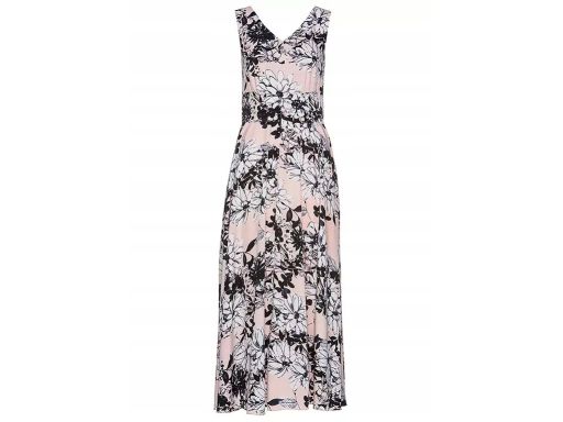 B.P.C sukienka szyfonowa długa rozkloszowana we wzory kwiatowe ^42