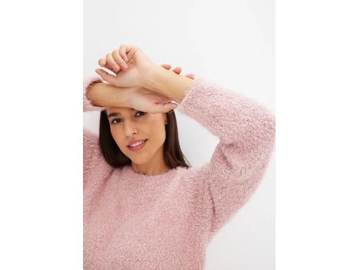B.P.C krótki sweter w wyglądzie boucle różowy ^44/46