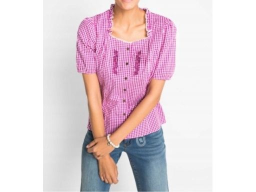 B.P.C bluzka w stylu ludowym w kratę r.50