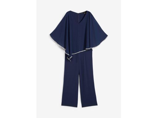 B.P.C kombinezon granatowy z warstwą szyfonową ze sztrasami ^40/42