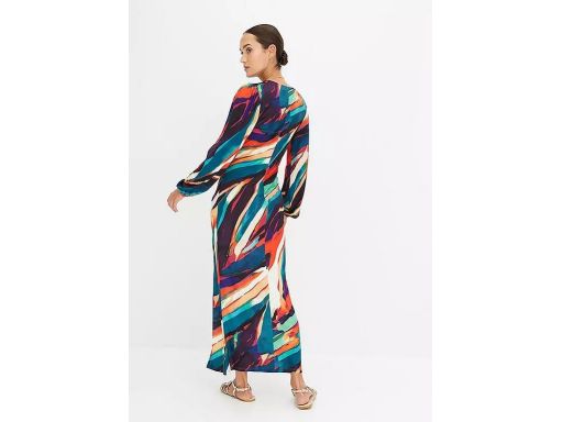 B.P.C sukienka długa we wzory z przewiązaniem 36/38.