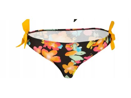 B.P.C bikini trójkątne miseczki wiązane czarne w kolorowe kwiaty 40.