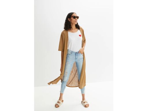 B.P.C długi kardigan cienki z krótkim rękawem 44/46.