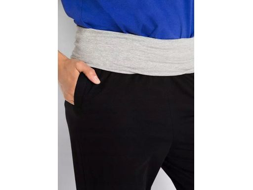 B.P.C spodnie haremki czarne z szarym pasem r.36/38