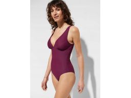 B.P.C kostium jednoczęściowy bordowy z marszczeniami 36.