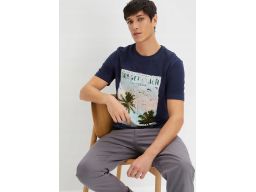 B.P.C t-shirt męski granatowy z nadrukiem M.