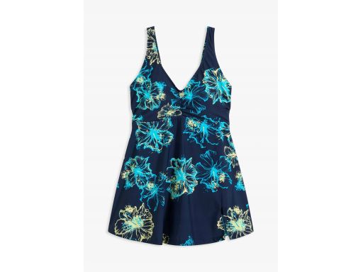 B.P.C granatowa sukienka kąpielowa we wzory r.54