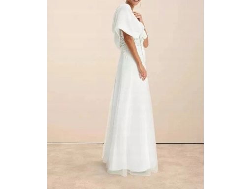 B.P.C suknia ślubna śmietankowa carmen z koronką r.46