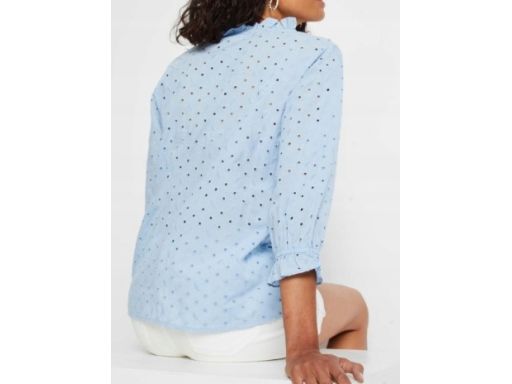 B.P.C bluzka blękitna bawełniana ażurowa 46