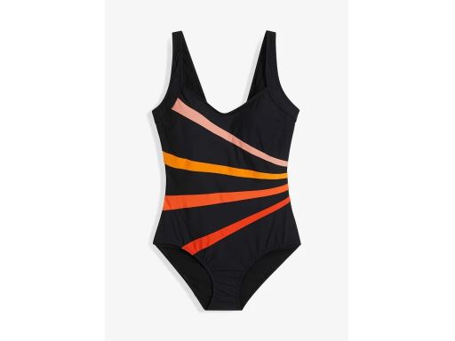 B.P.C kostium jednoczęściowy czarny w pomarańczowe paski r.42