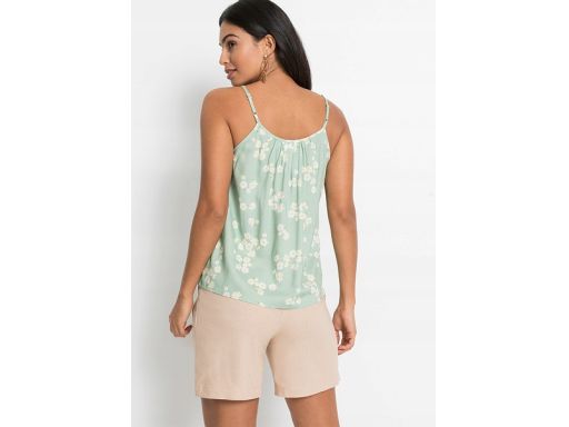 B.P.C top zielony z wiskozy w kwiatki 44.