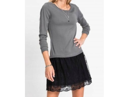 B.P.C sukienka dzianinowa 2w1z koronką ^40/42