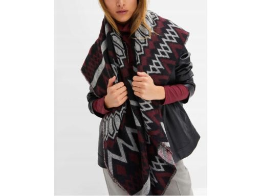 B.P.C Chusta dzianinowa szalik we wzory ^