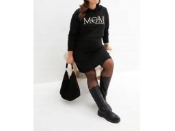 B.P.C sukienka ciążowa dresowa czarna z napisem r.36/38