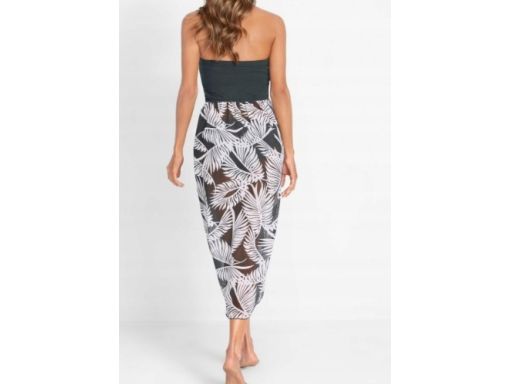 B.P.C sukienka szyfonowa plażowa bandeau czarno-biała ^40