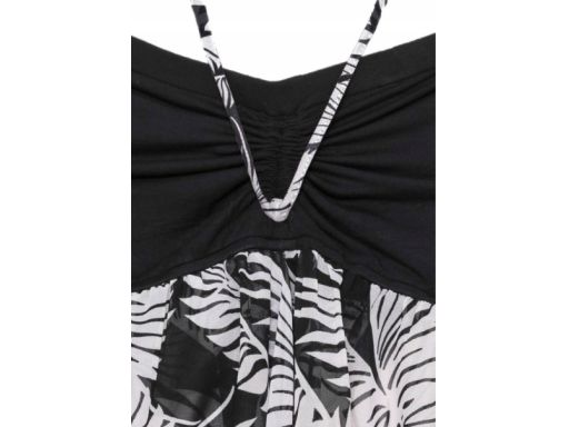 B.P.C sukienka szyfonowa plażowa bandeau czarno-biała ^40